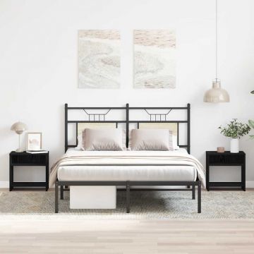 Gossi noptiere 2 buc stejar negru 40x30x40 cm lemn de stratificat