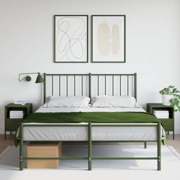Gossi noptiere 2 buc. verde maslina 36x39x50,5cm otel laminat la rece