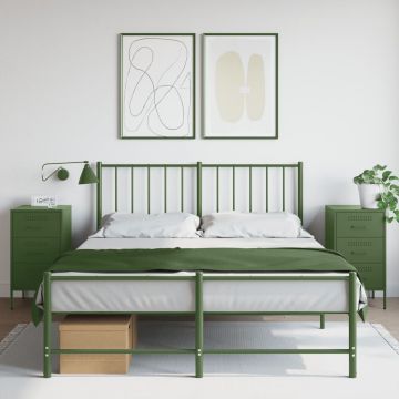 Gossi noptiere 2 buc. verde maslina 36x39x68cm otel laminat la rece