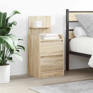Gossi noptiere cu 2 sertare 2 buc stejar sonoma 38x34x80 cm