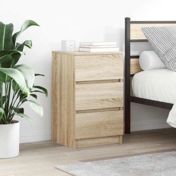 Gossi noptiere cu 3 sertare 2 buc stejar sonoma 39x35x65 cm
