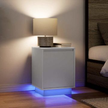 Gossi noptiere cu lumini led 2 buc alb 38x34x50 cm
