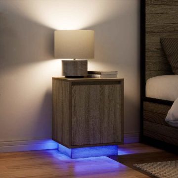 Gossi noptiere cu lumini led 2 buc stejar sonoma 38x34x50 cm
