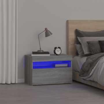 Gossi noptiere cu lumini led, gri sonoma, 60x35x40 cm