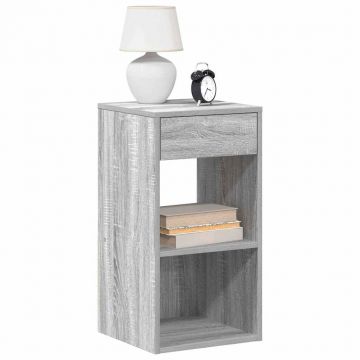 Gossi noptiere cu sertar 2 buc gri sonoma 35x34x66,5 cm
