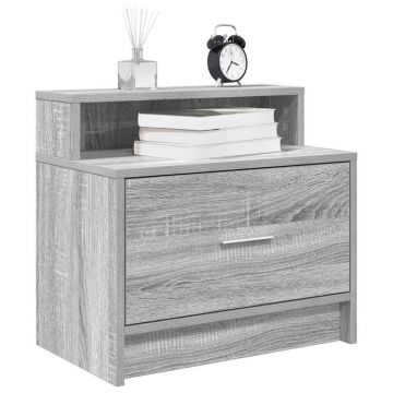 Gossi noptiere cu sertar 2 buc gri sonoma 51x31x47 cm