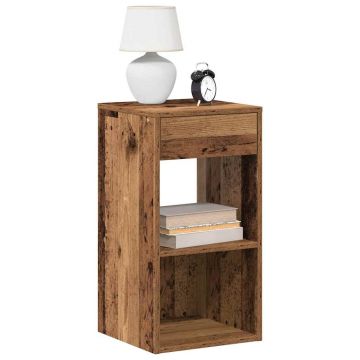 Gossi noptiere cu sertar 2 buc lemn vechi 35x34x66,5 cm