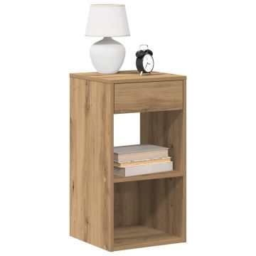 Gossi noptiere cu sertar 2 buc stejar artizanal 35x34x66,5 cm