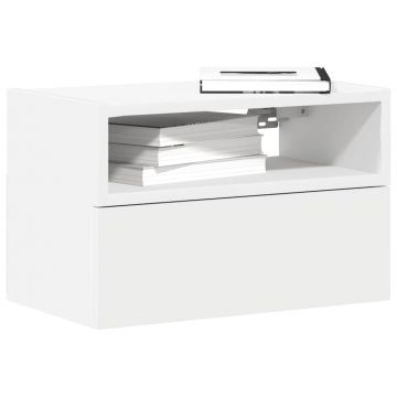 Gossi noptiere de perete, 2 buc., alb, 45x26x28,5 cm