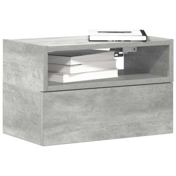Gossi noptiere de perete, 2 buc., gri beton, 45x26x28,5 cm