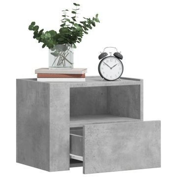 Gossi noptiere de perete, 2 buc., gri beton, 45x30x35 cm