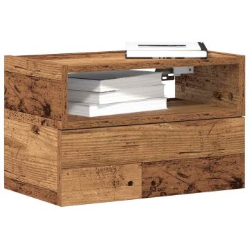 Gossi noptiere de perete, 2 buc., lemn vechi, 45x26x28,5 cm