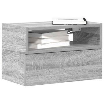 Gossi noptiere de perete, 2 buc., sonoma gri, 45x26x28,5 cm