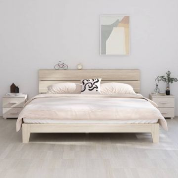 Gossi noptiere hamar, 2 buc, alb, 40x35x44,5 cm, lemn masiv de pin