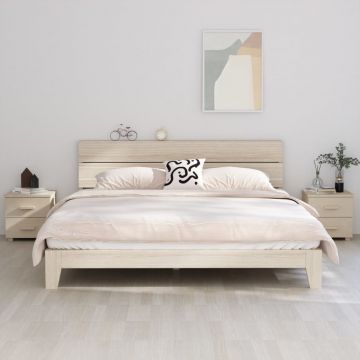 Gossi noptiere hamar 2 buc, maro miere, 40x35x44,5 cm, lemn masiv pin