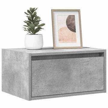 Gossi noptiere montate pe perete cu lumini led, 2 buc., gri beton
