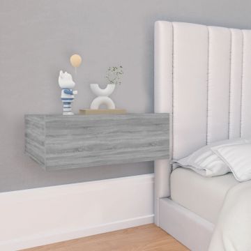 Gossi noptiere plutitoare 2 buc gri sonoma 40x30x15 cm lemn prelucrat