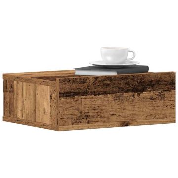 Gossi noptiere plutitoare 2 buc lemn vechi 40x32x15 cm lemn prelucrat