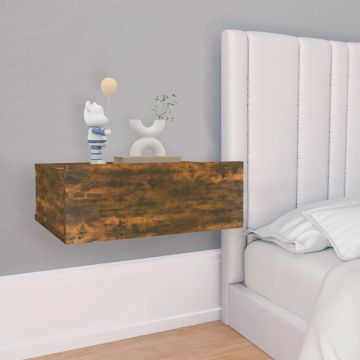 Gossi noptiere plutitoare 2 buc. stejar fumuriu 40x30x15 cm lemn