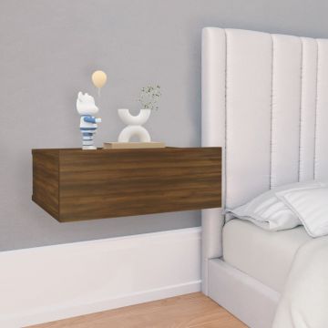 Gossi noptiere plutitoare 2 buc. stejar maro 40x30x15 cm lemn