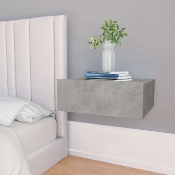 Gossi noptiere suspendate, 2 buc., gri beton, 40x30x15 cm, pal