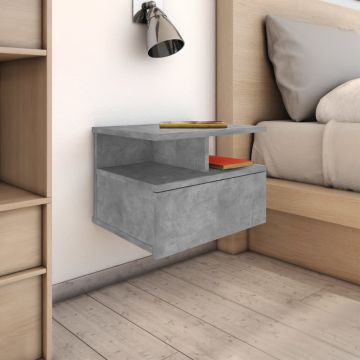 Gossi noptiere suspendate, 2 buc., gri beton, 40x31x27 cm, pal