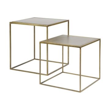 Set 2 măsuţe auxiliare BePureHome Metallic