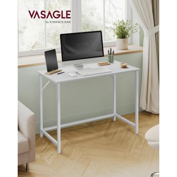 Birou, Vasagle, Maple Cloud White, 100x50x76 cm, PAL/otel, alb nor