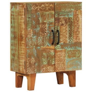 Gossi dulap sculptata manual, 55x30x75 cm, lemn masiv recuperat