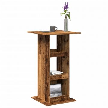 Gossi masa bar cu depozitare lemn vechi, 60x60x102 cm, lemn prelucrat