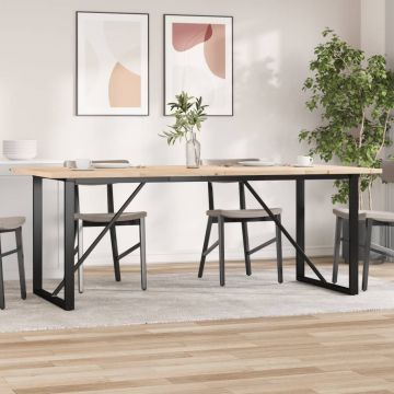 Gossi masa bucatarie, cadru o, 200x100x75,5cm lemn masiv pin si fonta