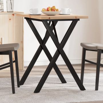 Gossi masa bucatarie, cadru x, 80x50x75,5 cm lemn masiv pin si fonta