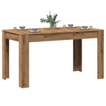 Gossi masa bucatarie stejar artizanal, 140x74,5x76 cm, lemn prelucrat