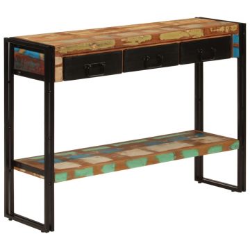 Gossi masa consola, 110x30x76 cm, lemn masiv reciclat