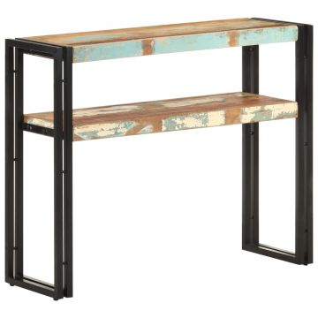 Gossi masa consola, 90x30x75 cm, lemn masiv reciclat