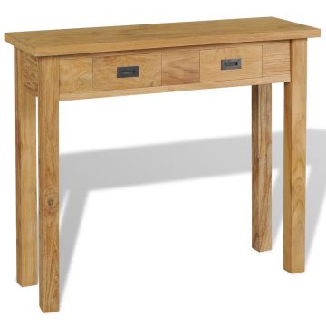 Gossi masa consola din lemn masiv de tec, 90 x 30 x 80 cm