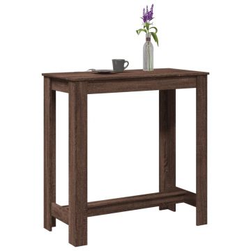 Gossi masa de bar, stejar maro, 102x50x103,5 cm, lemn prelucrat