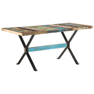 Gossi masa de bucatarie, 160x80x76 cm, lemn masiv reciclat