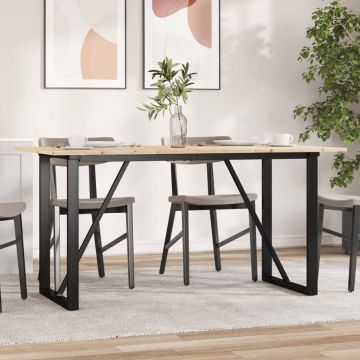 Gossi masa de bucatarie, cadru o, 160x80x75cm lemn masiv pin si fonta