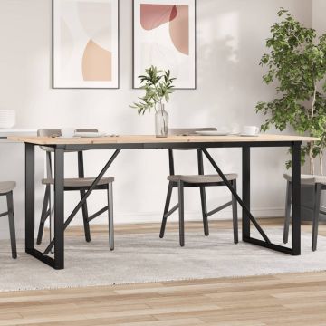 Gossi masa de bucatarie, cadru o, 180x90x75cm lemn masiv pin si fonta