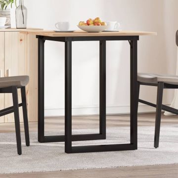 Gossi masa de bucatarie, cadru o, 60x60x75 cm lemn masiv pin si fonta