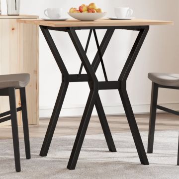 Gossi masa de bucatarie, cadru y, 70x70x75 cm lemn masiv pin si fonta