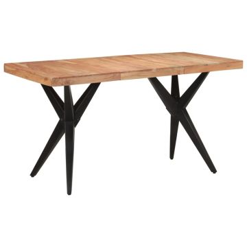 Gossi masa de bucatarie, negru, 140x70x76 cm, lemn masiv de acacia