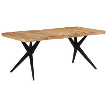 Gossi masa de bucatarie, negru, 180x90x77 cm, lemn masiv de acacia