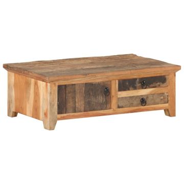 Gossi masa de cafea, 90 x 50 x 31 cm, lemn masiv reciclat