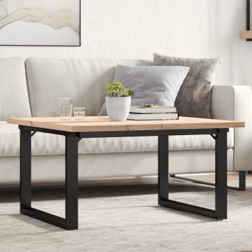 Gossi masa de cafea, cadru o, 80x80x45,5 cm, lemn masiv pin si fonta