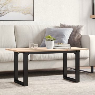 Gossi masa de cafea, cadru o, 90x40x45 cm, lemn masiv pin si fonta