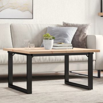 Gossi masa de cafea, cadru o, 90x90x45,5 cm, lemn masiv pin si fonta