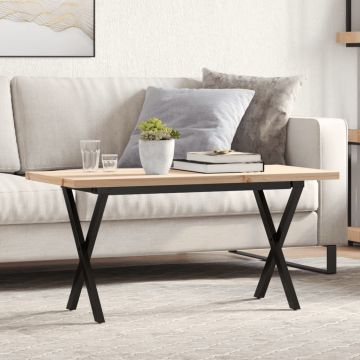 Gossi masa de cafea, cadru x, 100x50x45,5 cm, lemn masiv pin si fonta