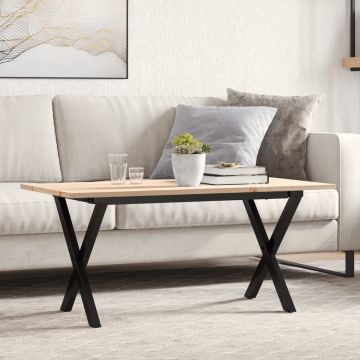 Gossi masa de cafea, cadru x, 100x50x45 cm, lemn masiv pin si fonta